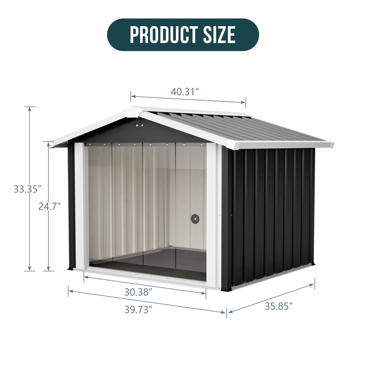 Two In One Metal Dog House With Outdoor Storage Shelter