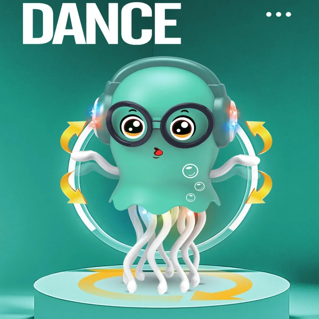 LED Dancing Jellyfish Cat Toy With Music And Obstacle Sensors