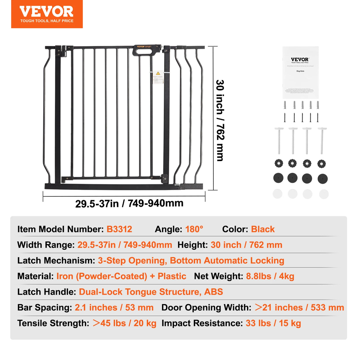 SucceBuy Pressure Mount Baby And Pet Walk Through Safety Gate