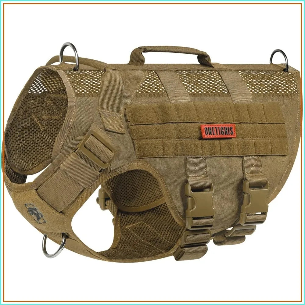 Tactical Mesh Dog Harness Vest With Handle For Training