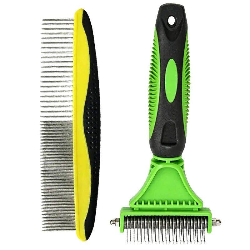 Two-Sided Pet Grooming Comb And Brush For Dogs And Cats