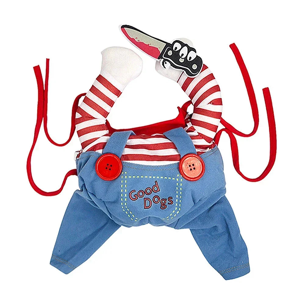 Holapet Halloween Chucky Pet Costume Funny 3D Dog Cat Outfit
