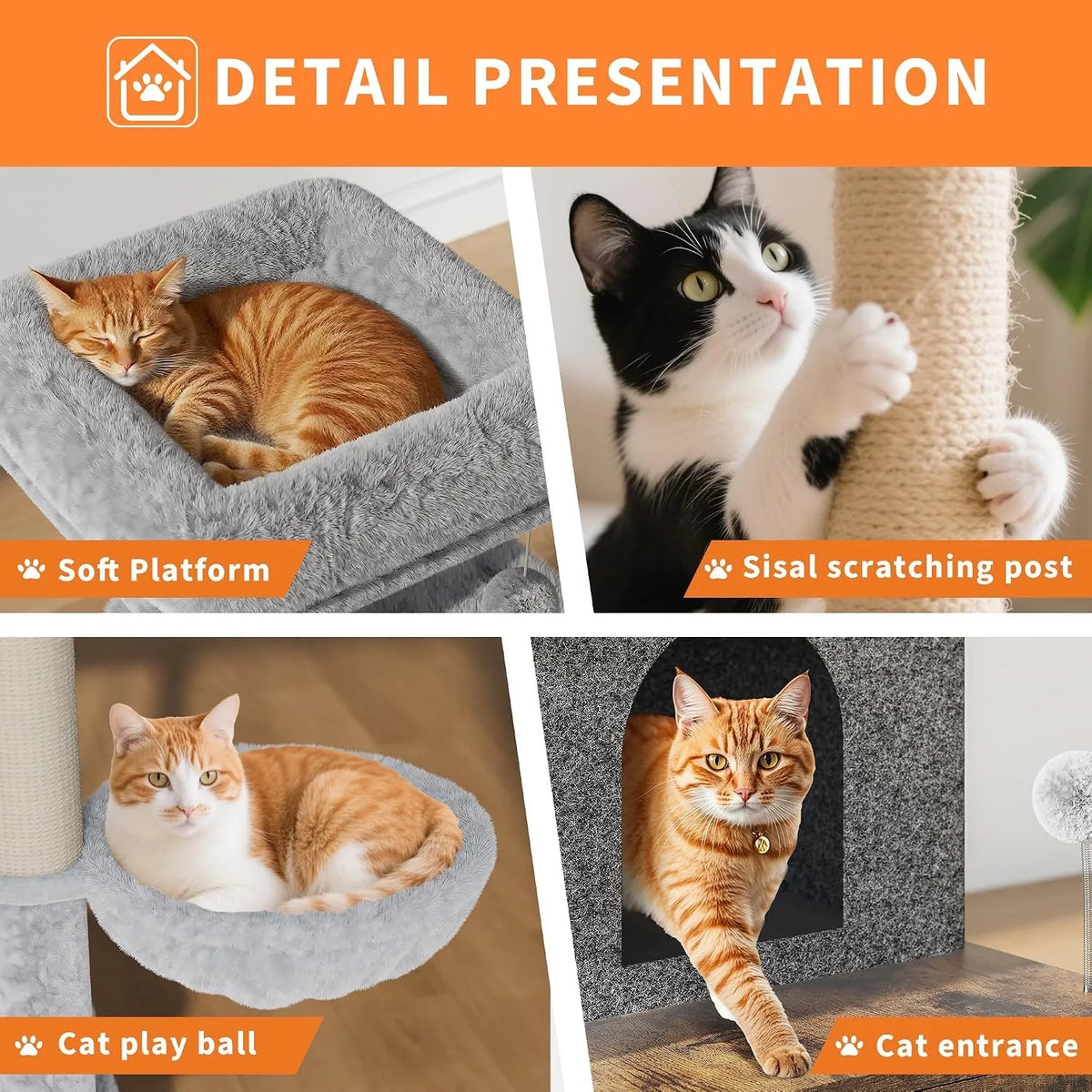 Modern Cat Tree With Hidden Litter Box And Scratching Post