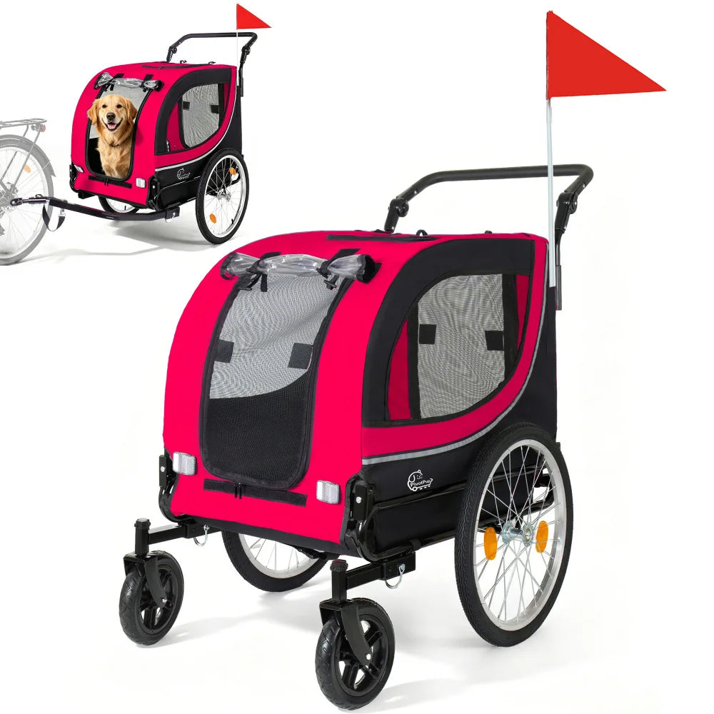 Premium Foldable Bike Trailer And Pet Stroller For Dogs