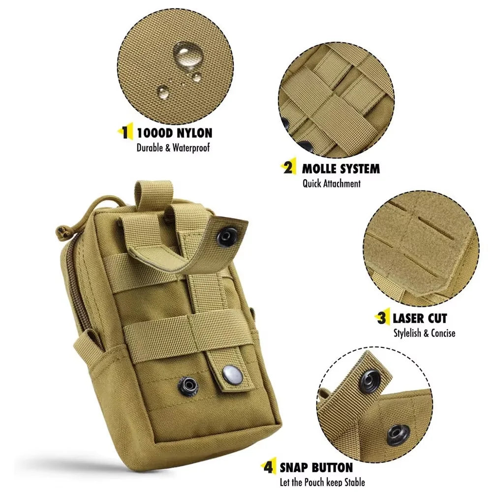 Petravel Dog Tactical MOLLE Pouches Harness Training Nylon Gear Set