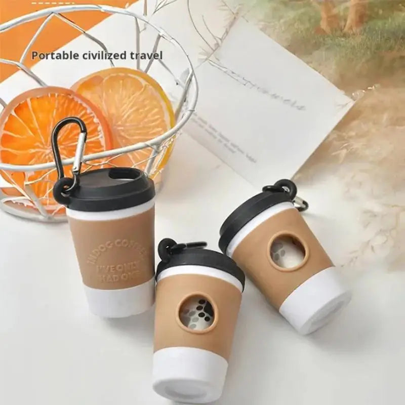Portable Coffee Cup Dog Poop Waste Bag Dispenser Holder