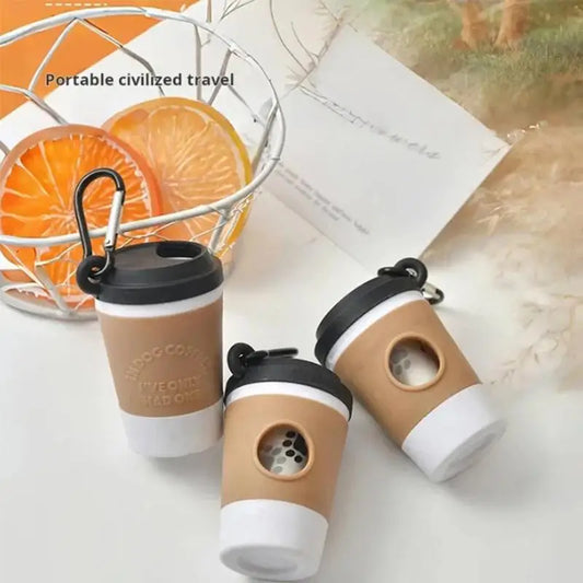 Portable Coffee Cup Dog Poop Waste Bag Dispenser Holder