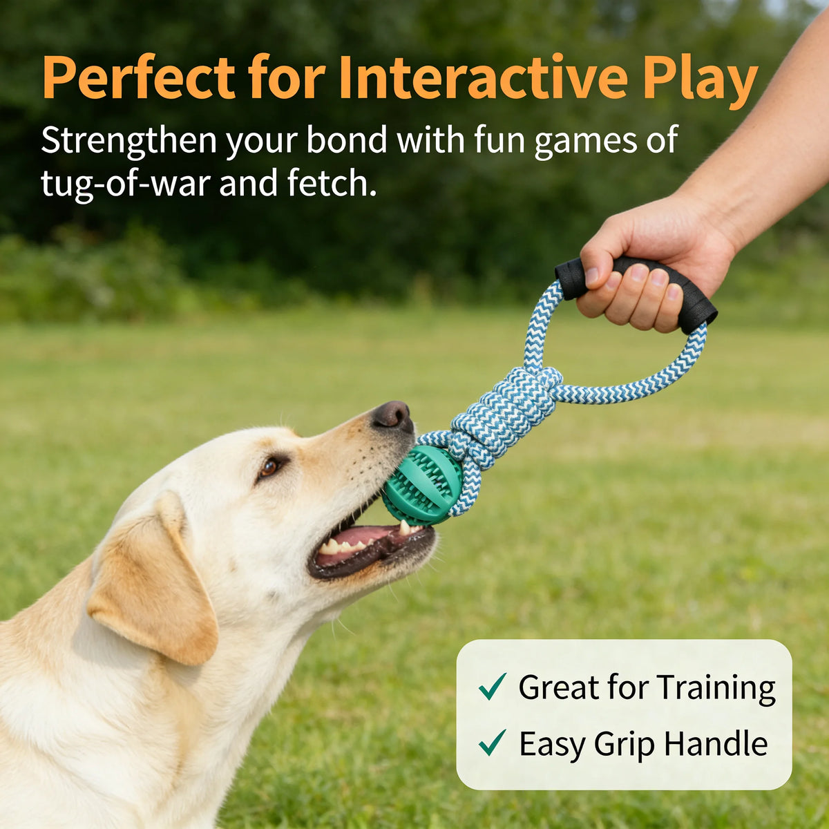 Two In One Dog Chew Toy Treat Dispenser Cotton Rope