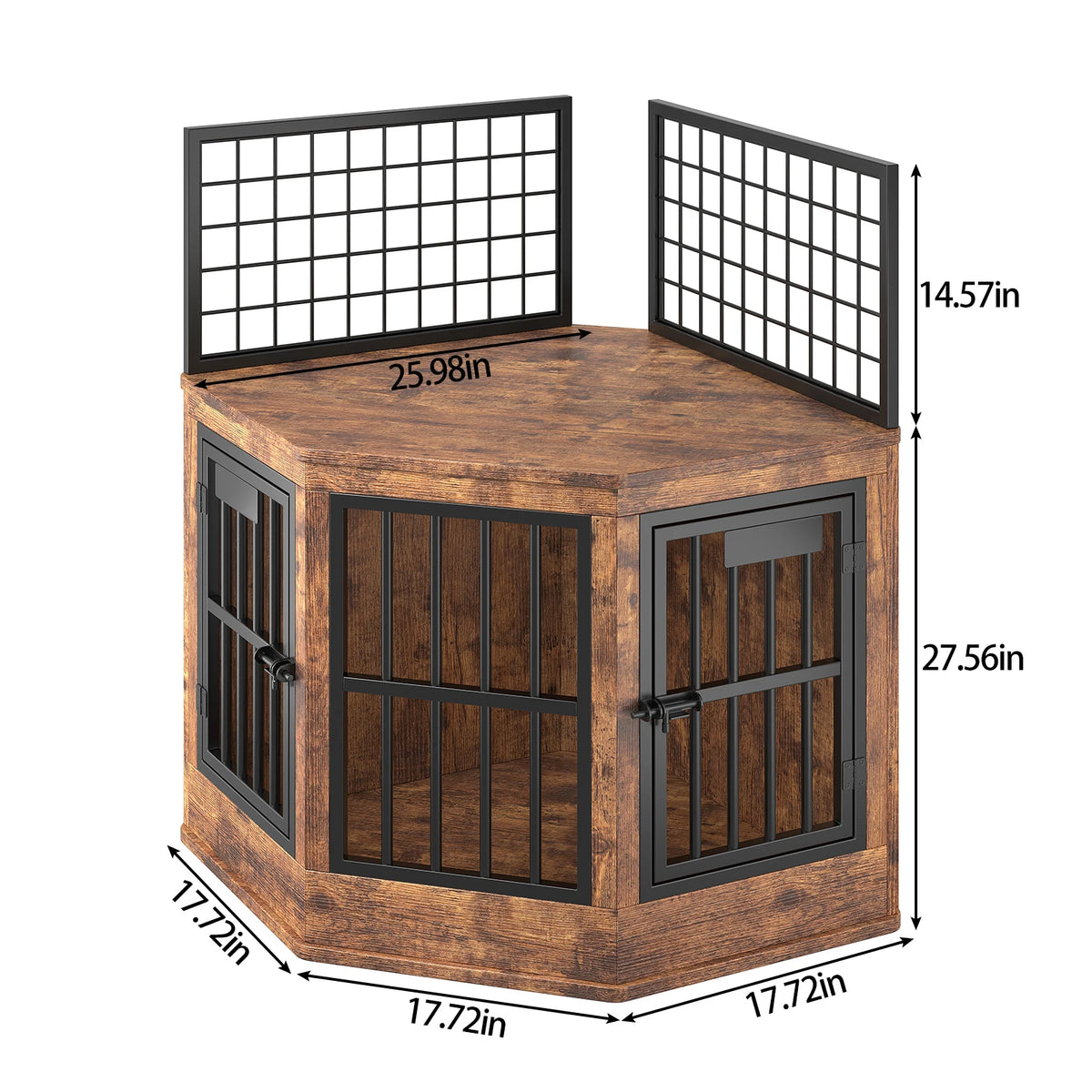 Modern Wooden Corner Dog Crate Furniture TV Stand For Pets