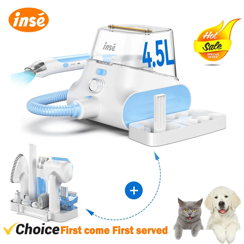 Inse P30 Pet Grooming Vacuum With Professional Clipper Set