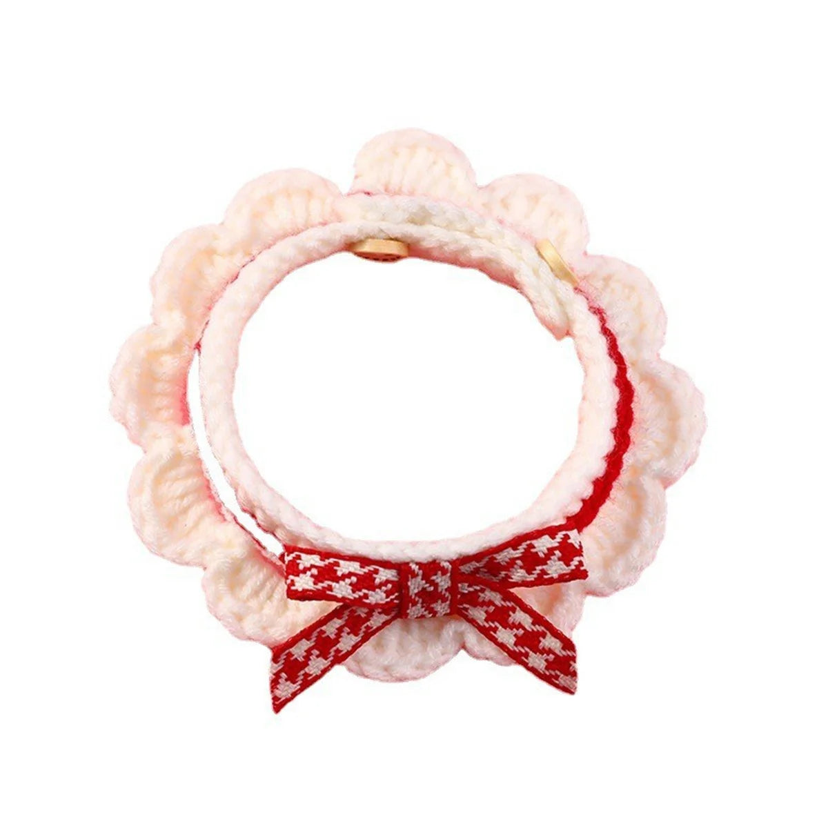 Adjustable Knitted Bow Knot Pet Collar For Cats And Puppies