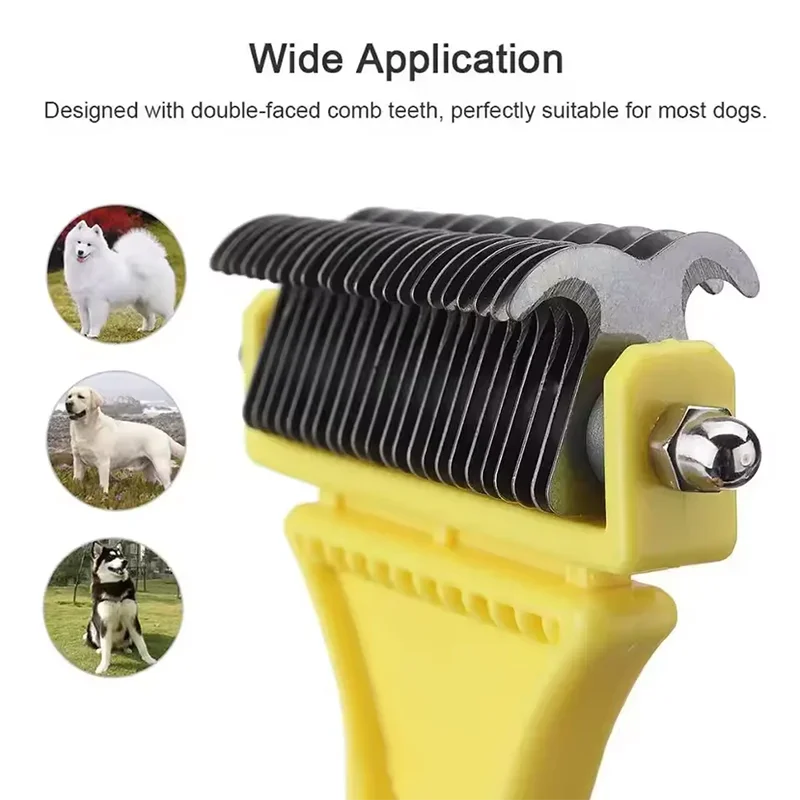Two-Sided Pet Grooming Comb And Brush For Dogs And Cats