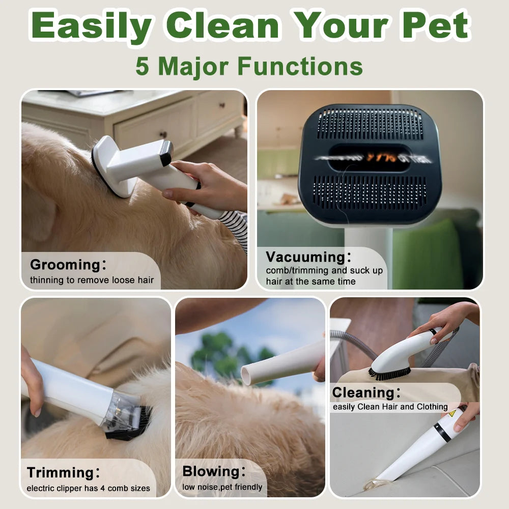 Professional Cordless Pet Grooming Kit With Low Noise Hair Dryer