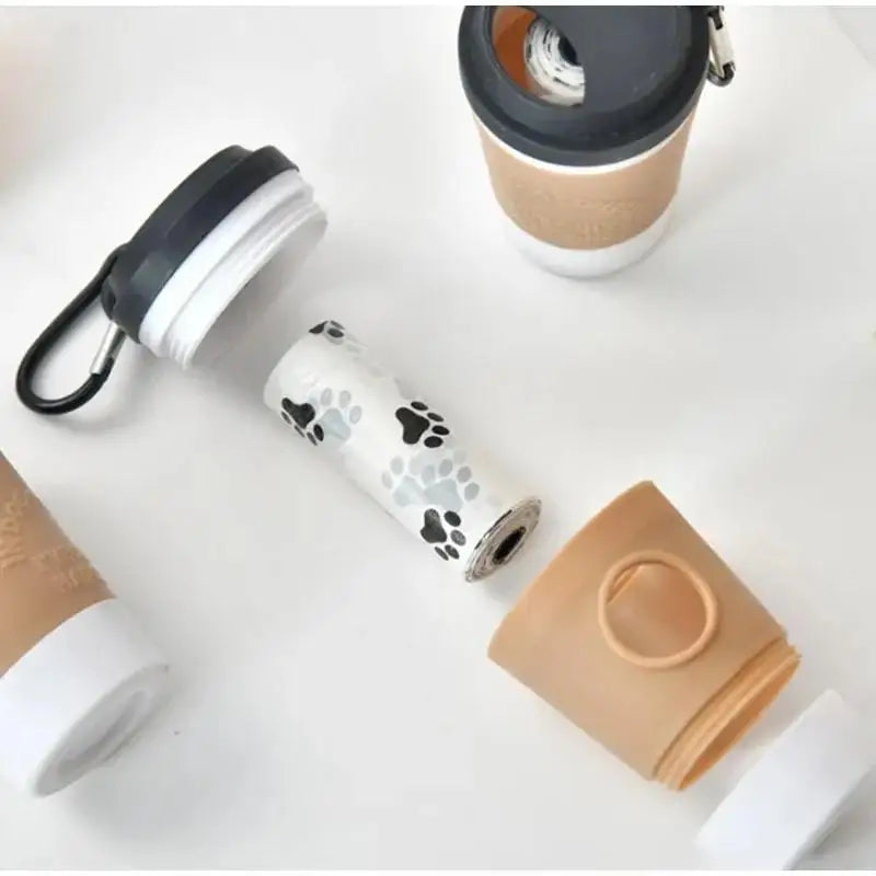Portable Coffee Cup Dog Poop Waste Bag Dispenser Holder