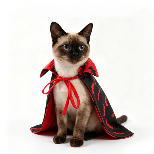 Reversible Bat Vampire Pet Cape Costume For Cats And Dogs
