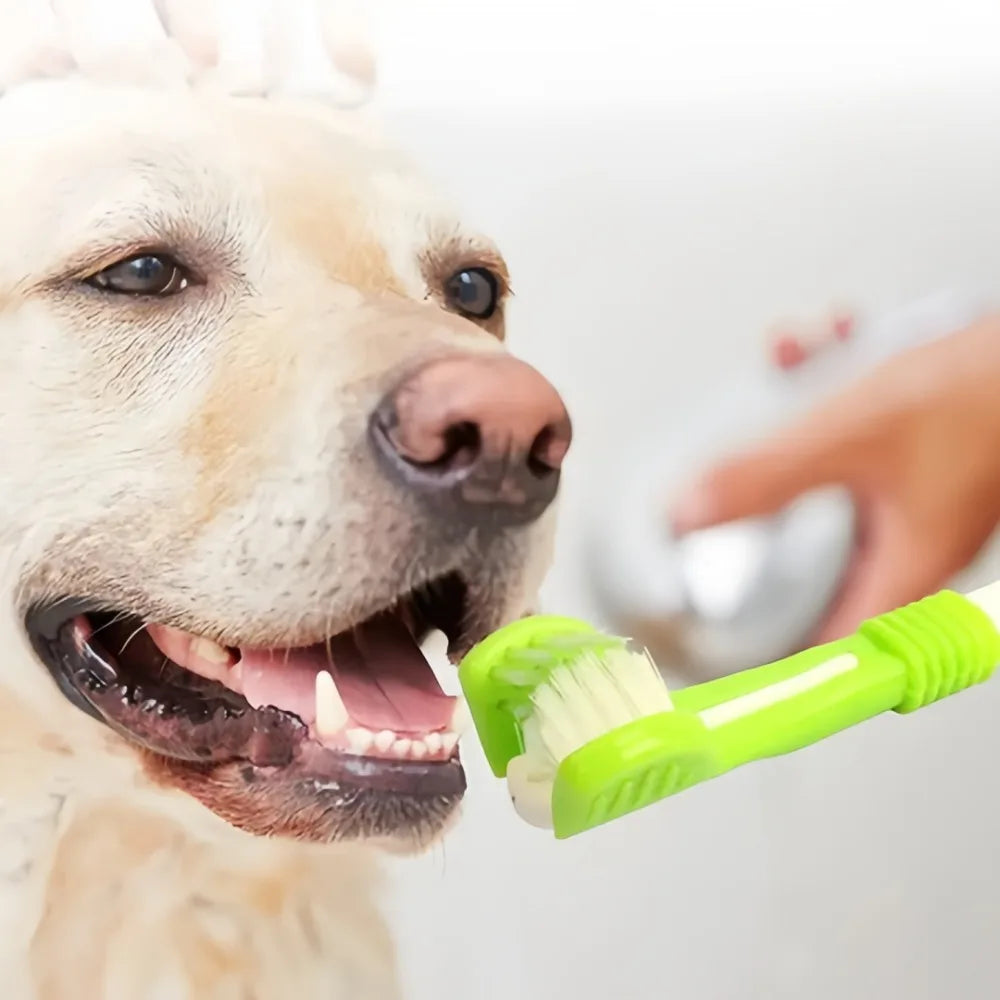 Three Sided Pet Toothbrush For Dogs And Cats Dental Cleaning