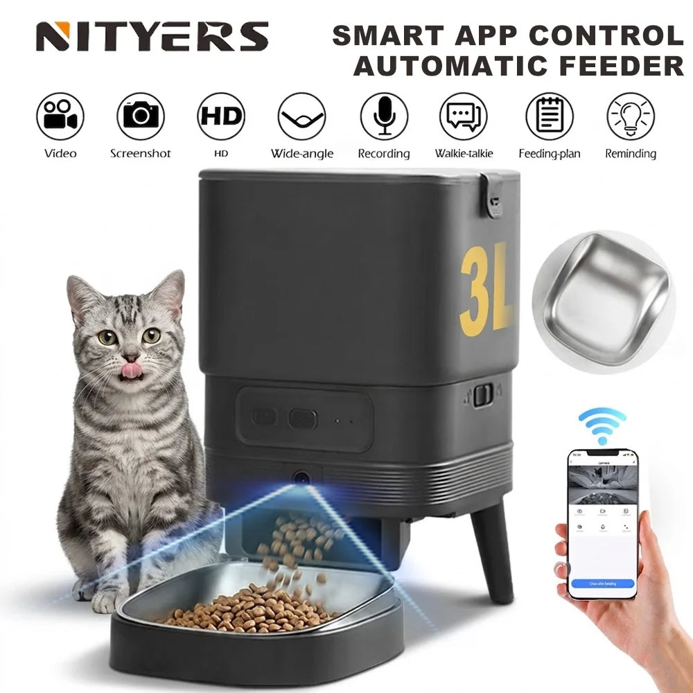 Furpipi Smart Automatic Cat Feeder With HD Camera And Timer
