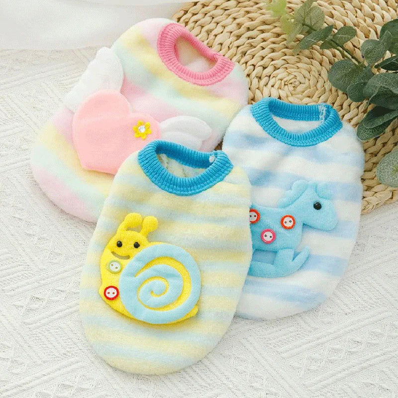 Winter Warm Printed Fleece Dog Sweater For Small Pets