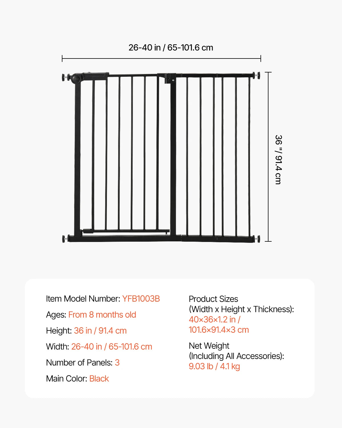 SucceBuy Pressure Mount Baby And Pet Walk Through Safety Gate
