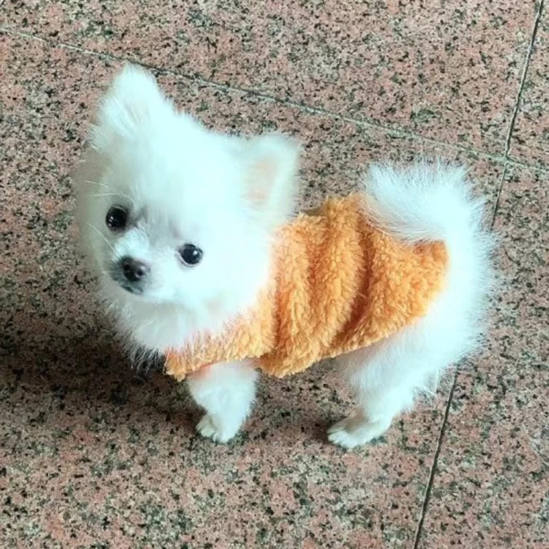 Winter Warm Printed Fleece Dog Sweater For Small Pets