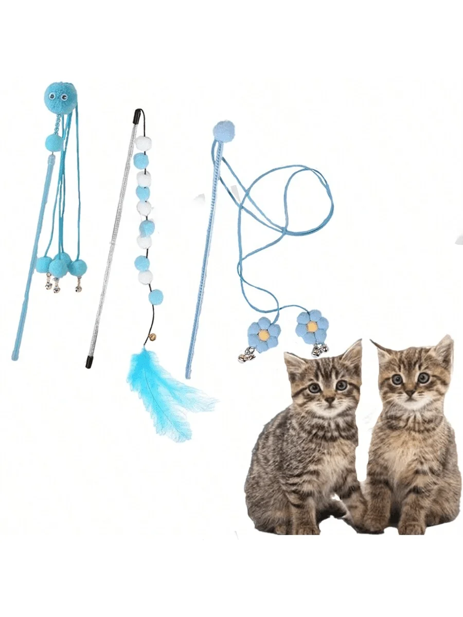 Elegant Fairy Cat Teaser Wand With Soft Fleece Feathers