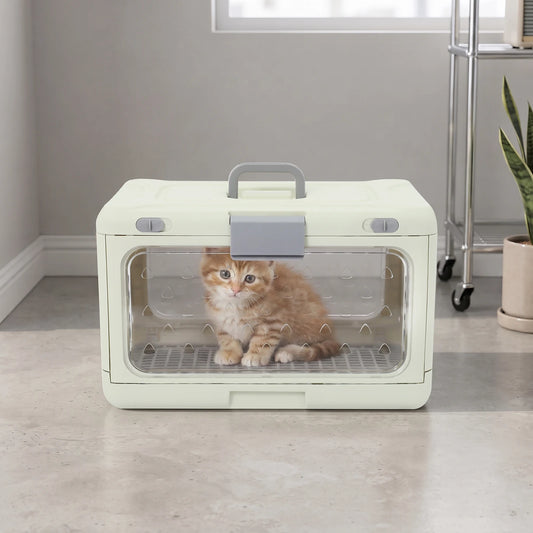 Foldable Pet Carrier Cage for Cats and Small Dogs