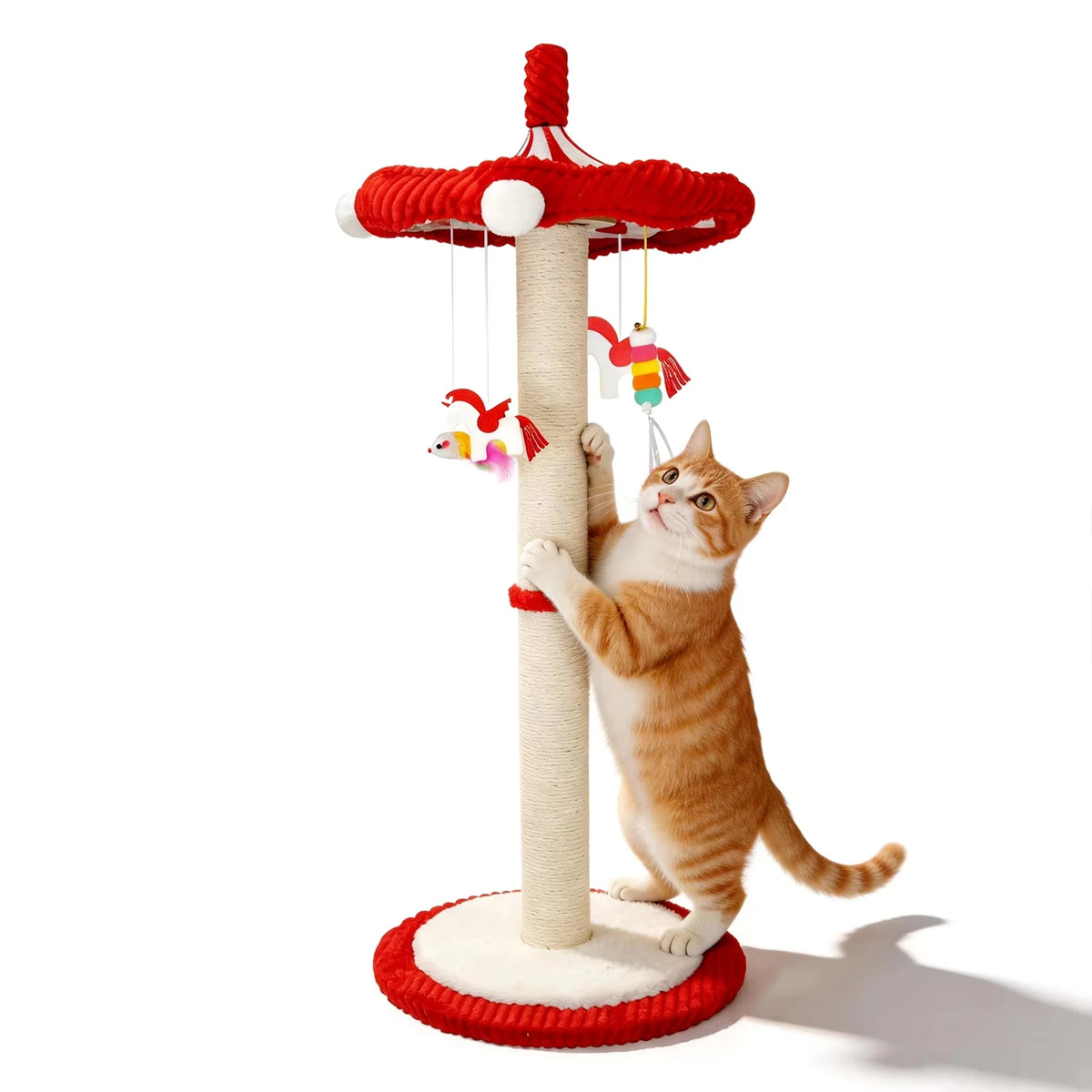 CWV Carousel Cat Tree With Rotating Feathers Interactive Scratching Post