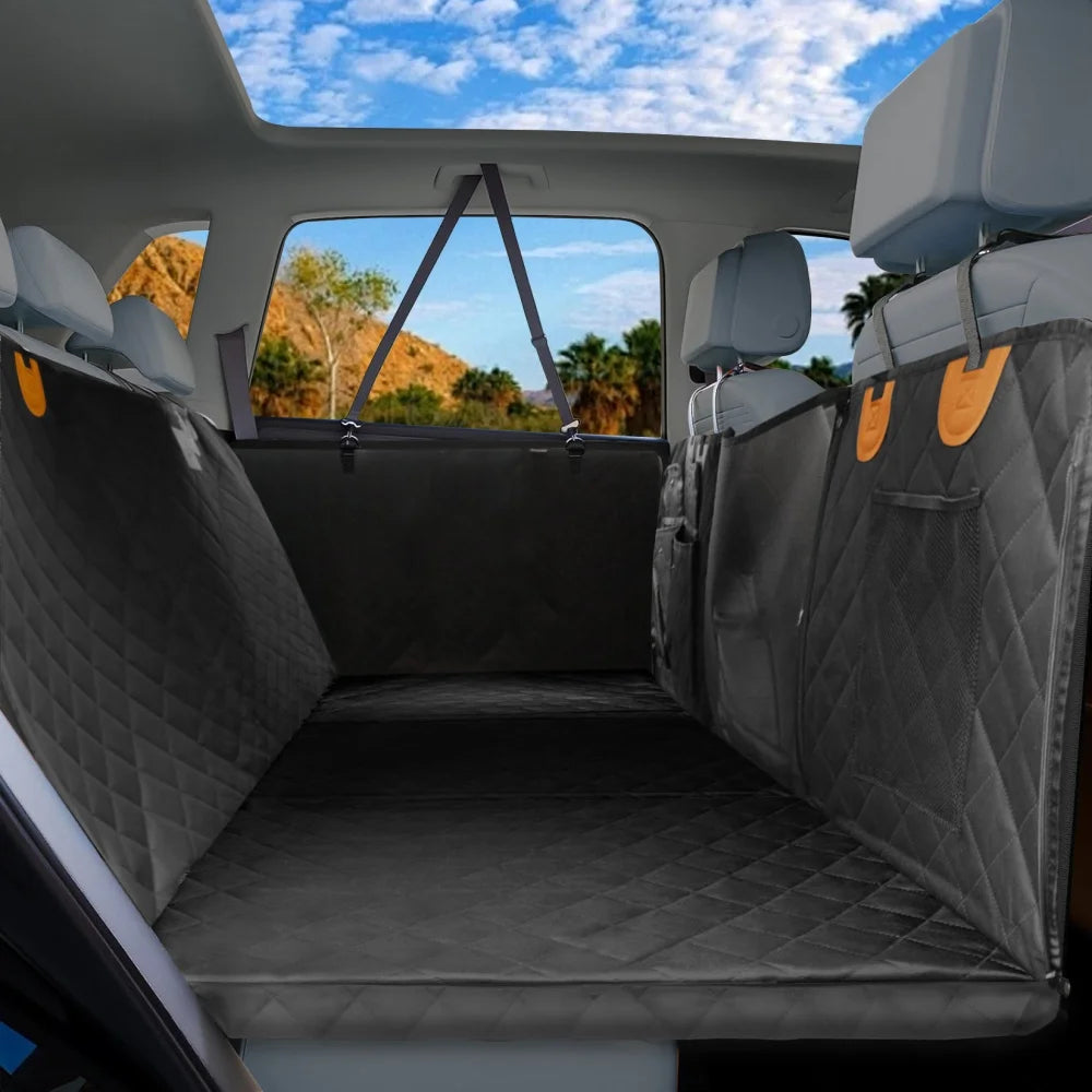 Borwart Waterproof Dog Car Seat Cover With Mesh Storage Pocket