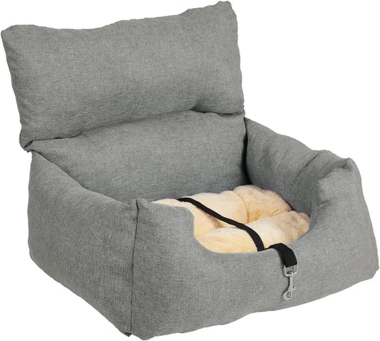 HiMISS Elevated Dog Booster Car Seat Bed With Safety Tether