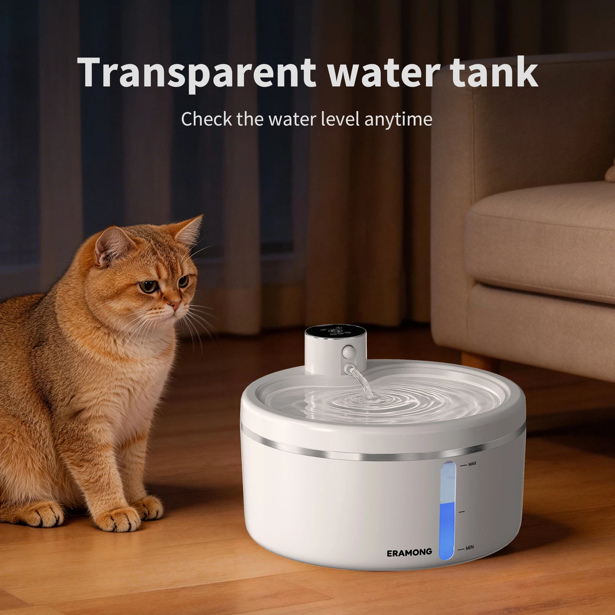 ERAMONG Wireless Intelligent Cat Water Fountain With Auto Sensor