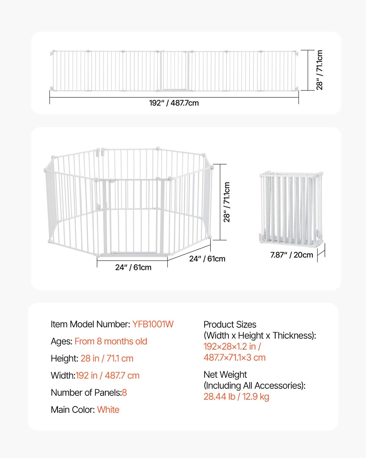 SucceBuy Pressure Mount Baby And Pet Walk Through Safety Gate