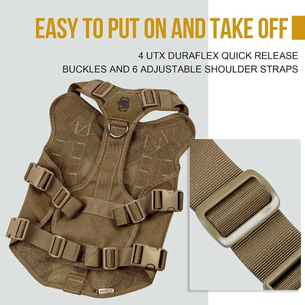 Tactical Mesh Dog Harness Vest With Handle For Training
