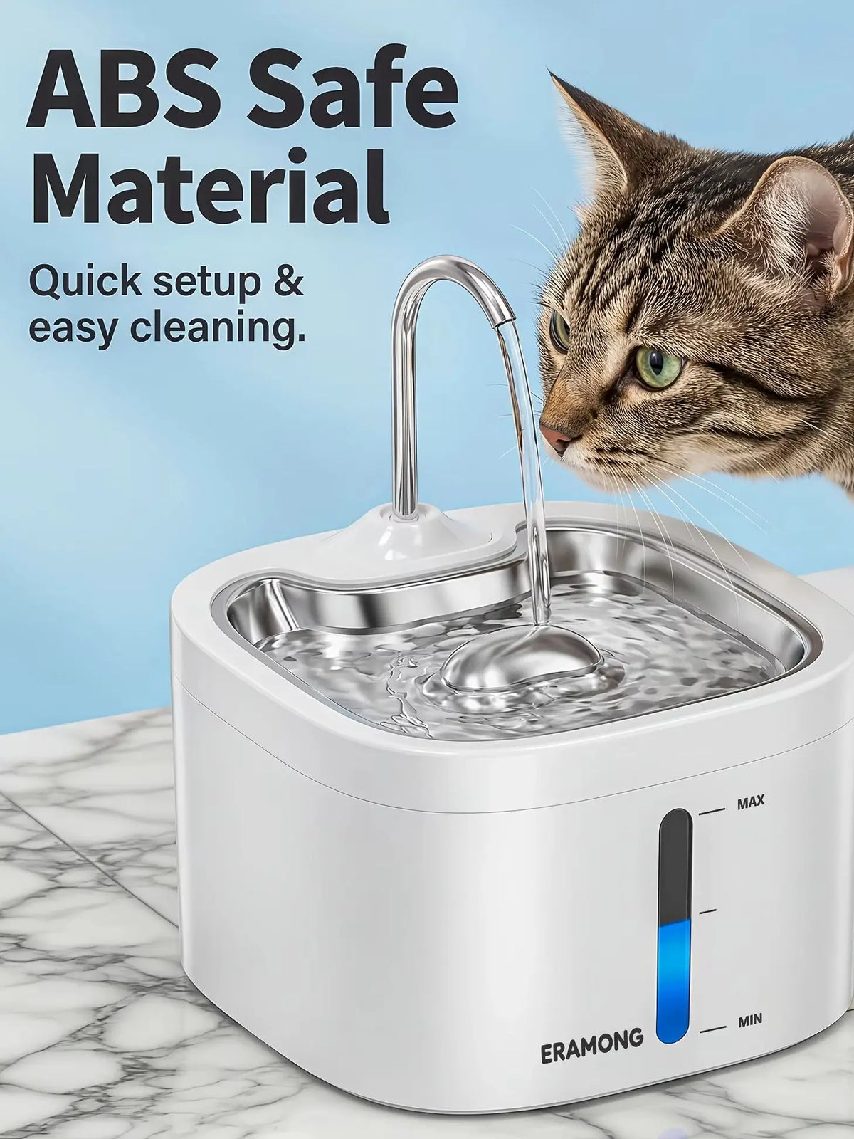 Automatic Rechargeable Stainless Steel Drinking Fountain For Cats