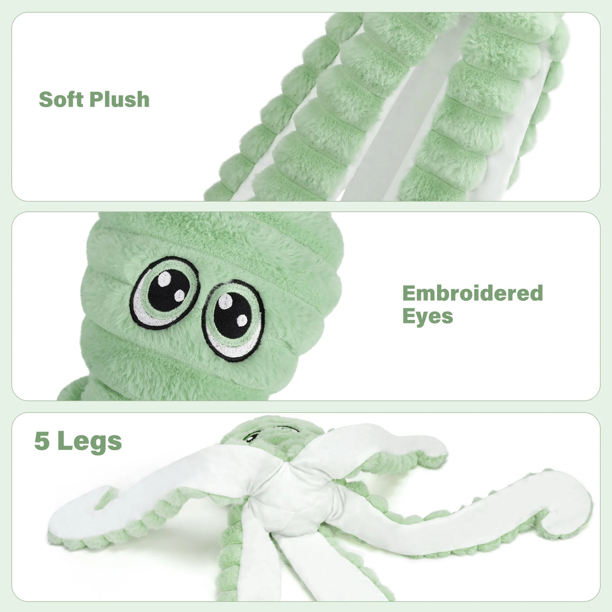 Octopus Squeaky Plush Dog Toy Interactive Dental Chew Fun