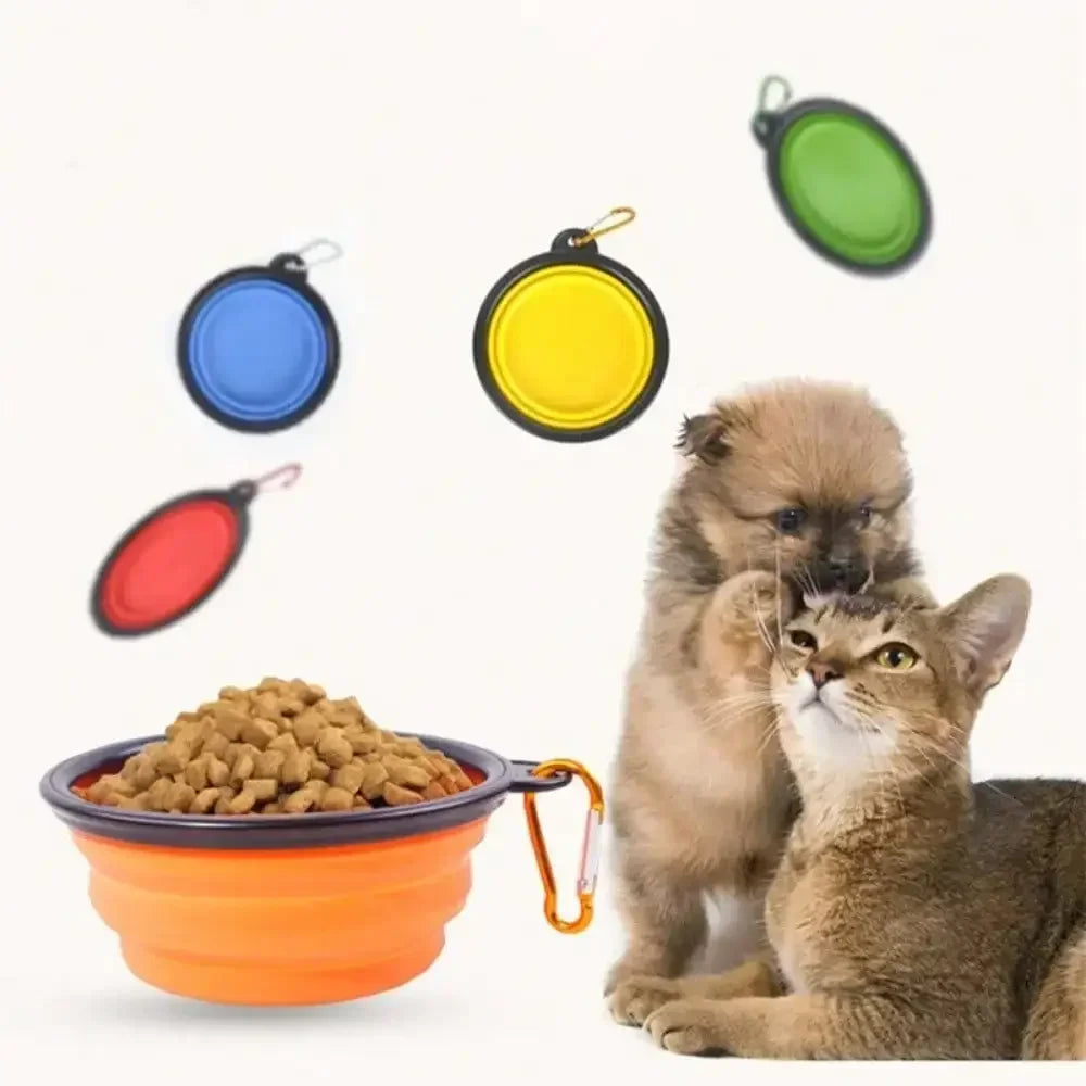 Folding Portable Dog Feeder And Water Dispenser For Travel