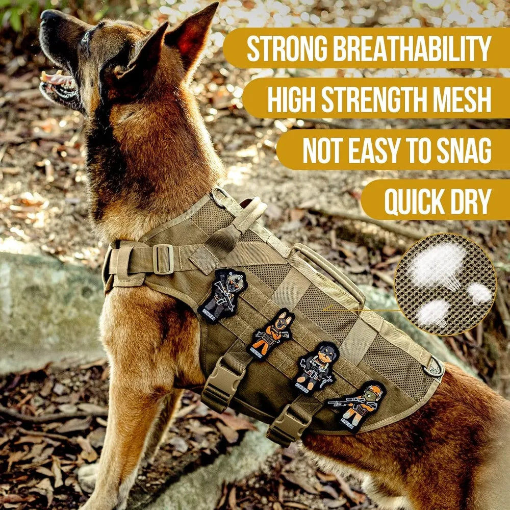 Tactical Mesh Dog Harness Vest With Handle For Training