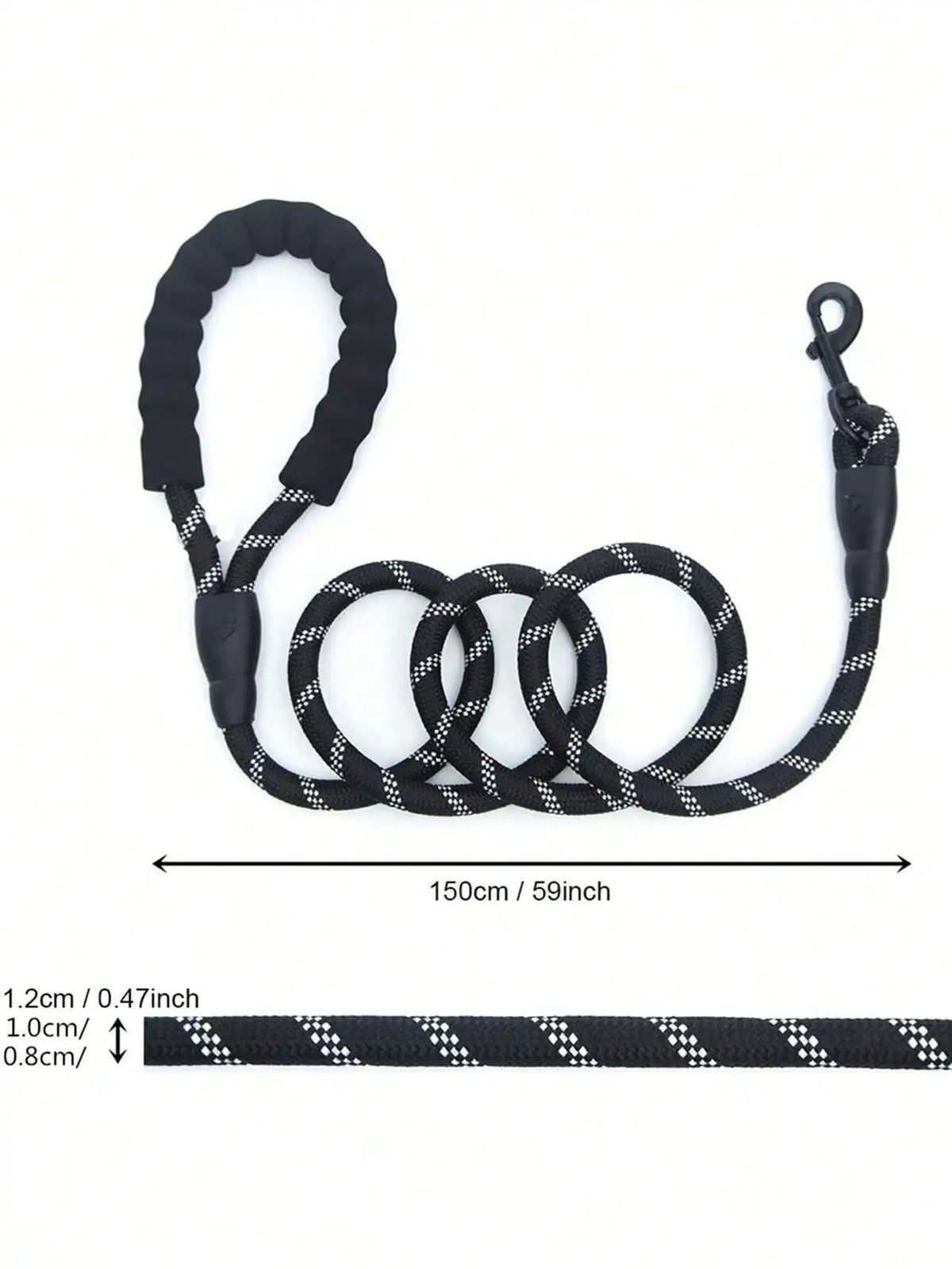 Reflective Nylon Dog Leash With Foam Handle For Secure Walking