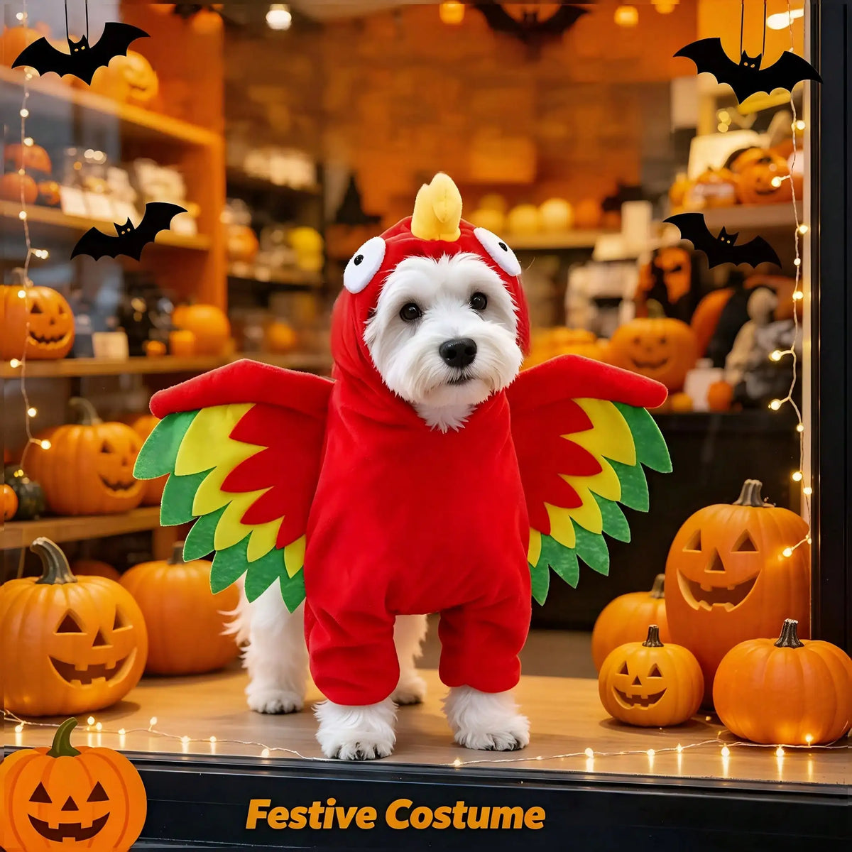 Halloween Pet Turkey Standing Costume With Feather Wings