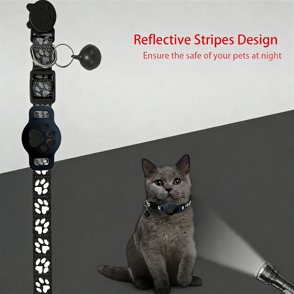 Reflective Waterproof Anti Lost Cat Collar For Apple AirTag