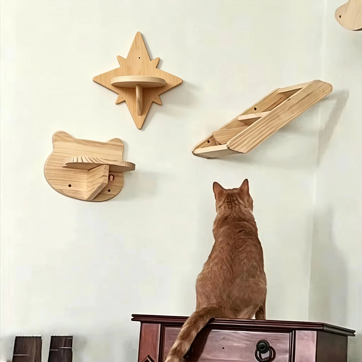 CWV Wall Mounted Cat Shelves With Hammock And Climbing Perches