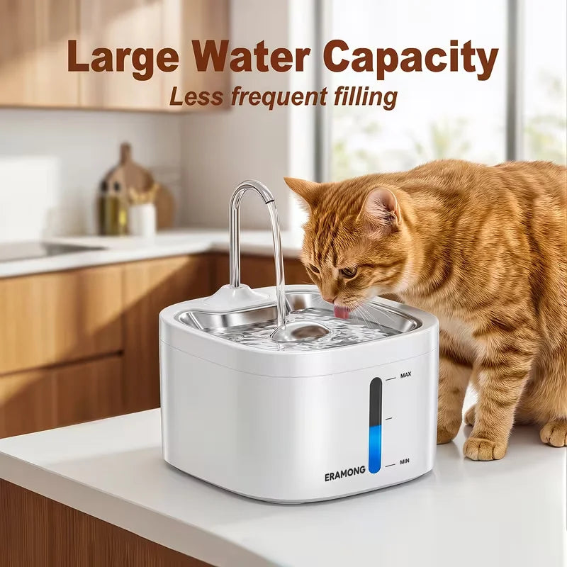 Automatic Rechargeable Stainless Steel Drinking Fountain For Cats