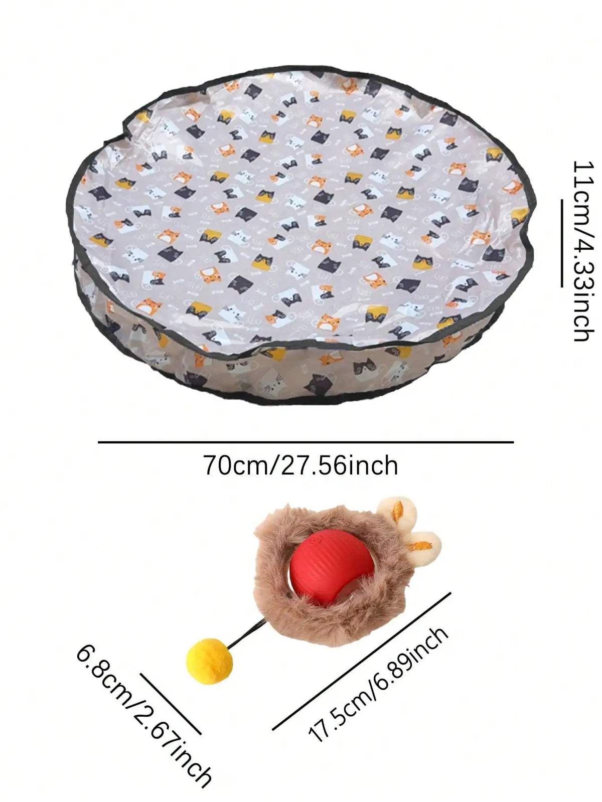 Electric Cat Ball Toy Usb Rechargeable Led Chasing Pet Playset