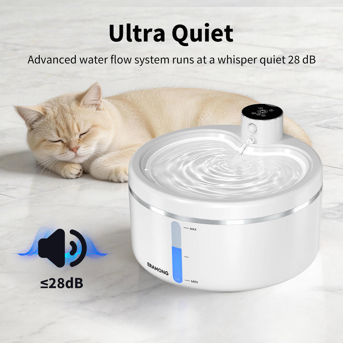 ERAMONG Wireless Intelligent Cat Water Fountain With Auto Sensor