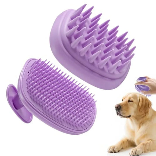 2 In 1 Dog Bath Brush Grooming And Massage Scrubber