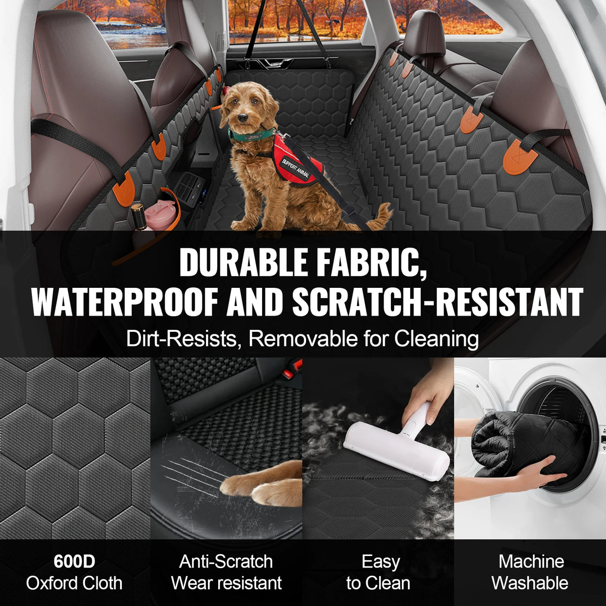 SucceBuy Car Back Seat Extender Mesh Window Storage Pockets