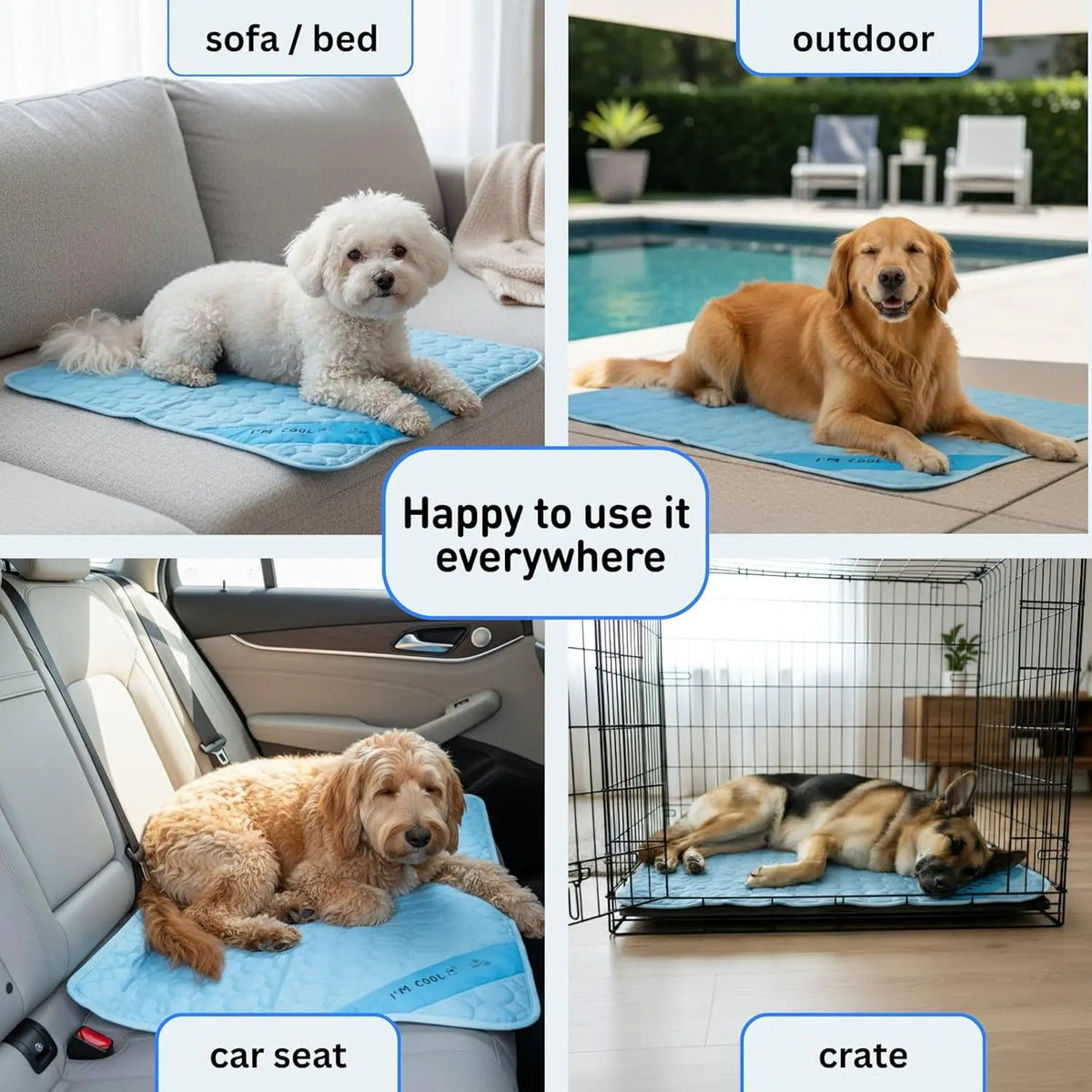 Self Cooling Dog Mat For Indoor And Outdoor Portable Use