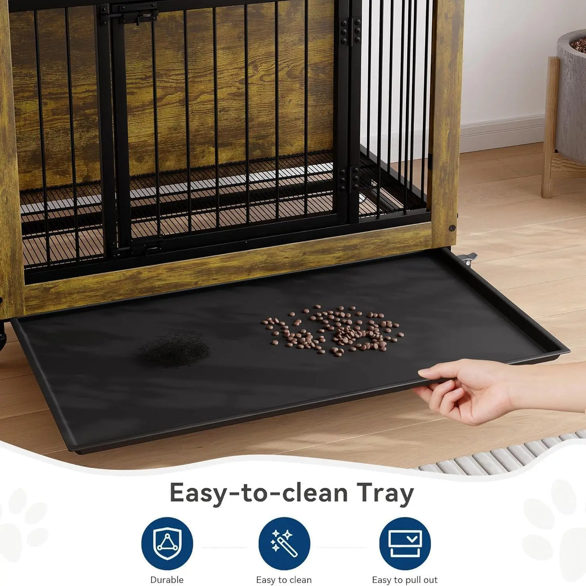 ANIXOL Wooden Dog Crate Furniture And Kennel Side Table