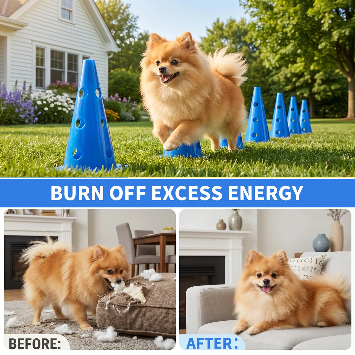 Dog Agility Training Set With Adjustable Hurdles For Exercise