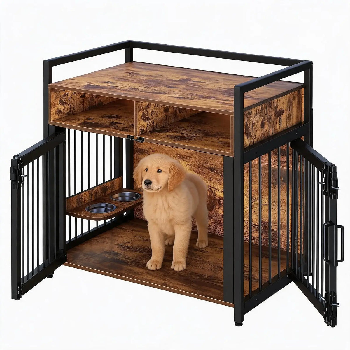 Garvee Indoor Wooden Dog Crate Furniture With Adjustable Legs