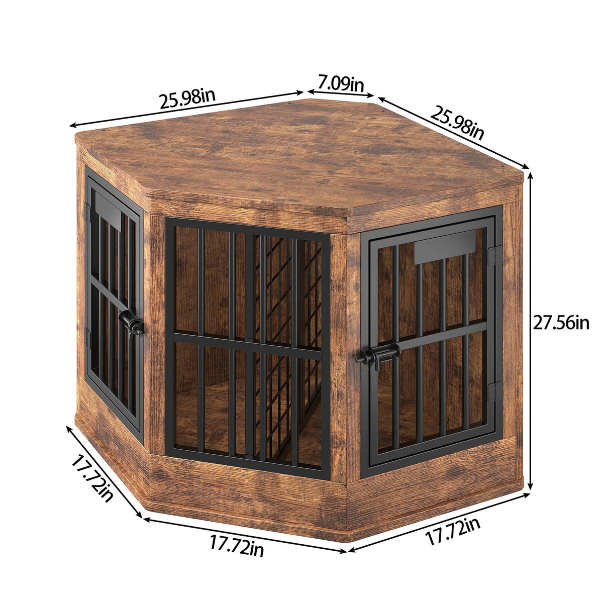 Modern Wooden Corner Dog Crate Furniture TV Stand For Pets